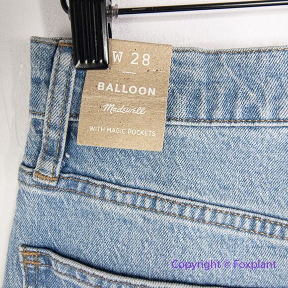 NEW Madewell Balloon Jeans in Hewes Wash, 28 - Picture 11 of 16